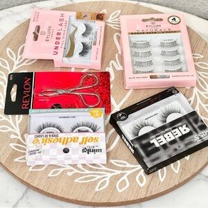 NWT Rebel by Kiss - False Eyelashes,ARDELLE, EYLURE 4 piece set, 7 lashes